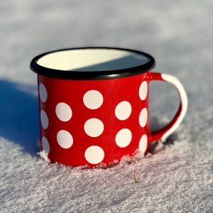 Emaljerad kopp (275;-)  designad av Carolina Söderman